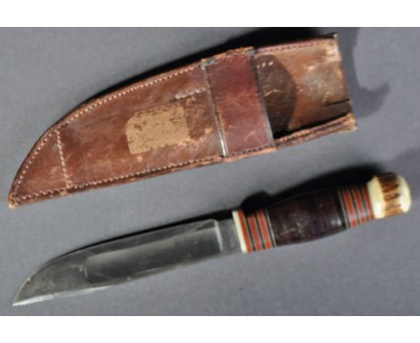 An early 20th Century Wade &amp; Butcher of Sheffield made ' Pioneer ' knife / dagger. Horn butt, with ringed hilt. Ricasso s