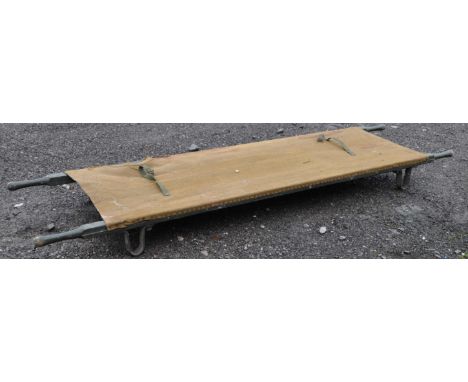 Of WWII Second World War Interest - a WW2 period British Army issued First Aid stretcher. Folding, with metal supports and or