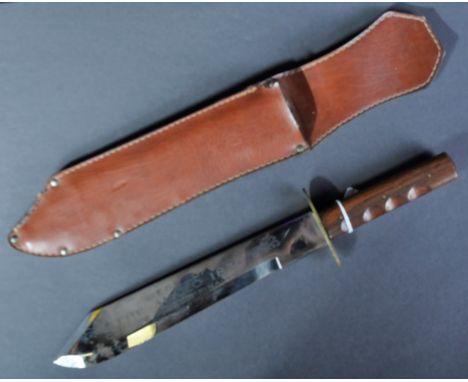 Siege Of The Alamo 1836 - a large vintage 16" long Bowie type presentation knife, etched to the blade ' Siege Of The Alamo 18
