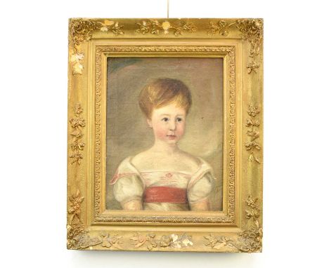 British School (19th Century) Portrait of a Young Boy, oil on canvas, 40 x 31 cm, frame 55 x 46 cm