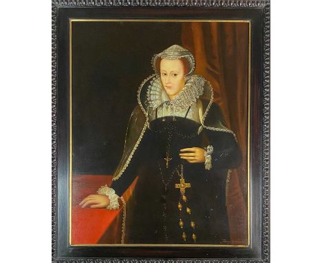After Nicholas Hilliard (1547-1619) 20th Century copy of the Portrait of Mary Queen of Scots (1542-1587), signed lower right,