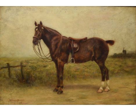 Sidney Moore (fl.1879-1901) Racehorse Portrait of Little Robin (d.1904), signed and dated '98 lower left, oil on board, 29 x 