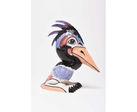 A Lorna Bailey grotesque bird model of 'Stanley the Stork', printed and painted marks, 25cm highCondition:Good condition with