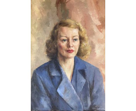 Robin Goodwin (1909-1997) Portrait of Mrs Beaumont-Thomas of Chelsea Cloister, 'Mamita', signed and dated 5/48 lower right, d