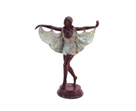 After Otto Poertzel (1876-1963), a reproduction bronze figure 'Captured Bird' Originally modelled as the German dancer Niddy 