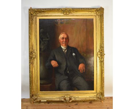 * William John Wainwright (1855-1931) Portrait of George Muscott (1835-1932), signed and dated 1915 lower right, inscribed lo