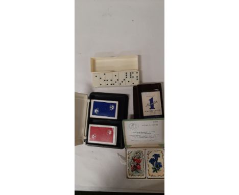 COLLECTION OF PLAYING CARDS &amp; DOMINOES - SOME BAKELITE CASES