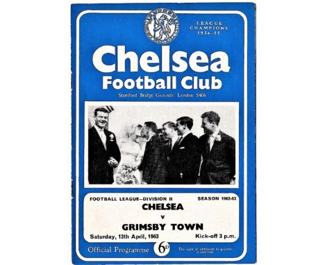 Chelsea v Grimsby Town 1963 April 13th League light horizontal and vertical creases