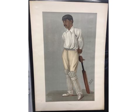 Vanity Fair Colour Print of 'Ranji' by 'Spy' CRICKETEER Kumar Shri Ranjitsinhji August 26, 1897 Princes No. 19 Vincent Brooks