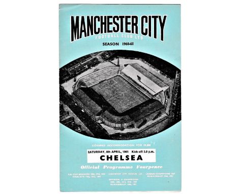 Manchester City v Chelsea 1961 April 8th League light vertical creases