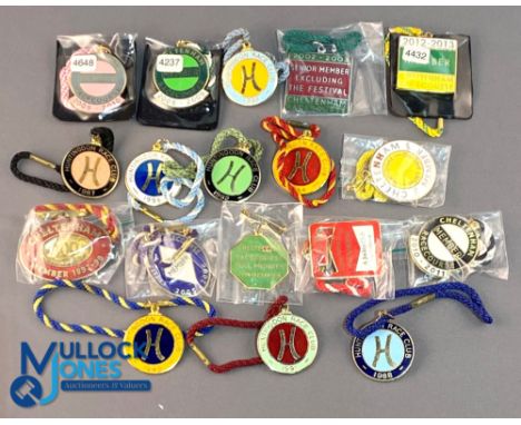 1996-2009 Horse Racing: Cheltenham &amp; Huntingdon Enamel Member Badges - Cheltenham x10, Huntington x9, Guests, and Members