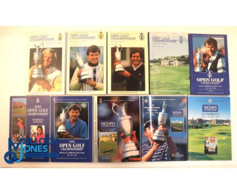 Golf Open Championship Programmes 1987, 1988, 1989, 1990, 1991, 1992, 1993, 1995, 1998 and 2000 (Signed Tom Watson) (10) feat