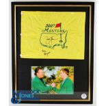 Zach Johnson 2007 Masters Golf Champion Signed Display - comprising official souvenir embroidered