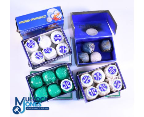 22x Dunlop Golf Balls in Boxes - features Dunlop Blueflash 3x recessed wrapped in box, 18x Dunlop Warwick balls - good condit