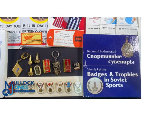 1980 Moscow Olympic Games USSR: badges, keyrings, programmes and related ephemera, guide books, postcards, first day covers, 