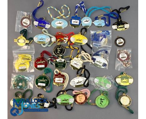 1972-2008 Horse Racing: York &amp; Fakenham Enamel Member Badges - York x28, Fakenham x4, Guests, and Members - most with lan