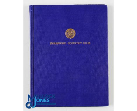 Rare 1912 Beresford Golf &amp; Country Club, San Mateo California Original Members Hand and Rule Book - In its original blue 