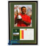 Tiger Woods 2006 Royal Liverpool Open Golf Champion Signed Display - to incl signed 2006 official