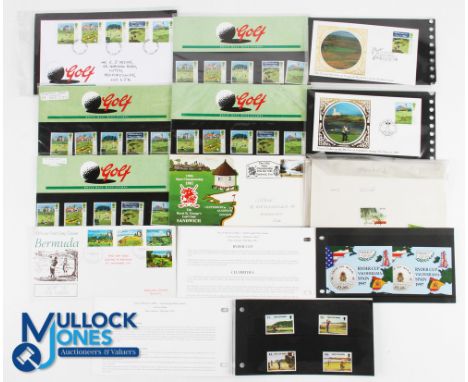 Golf Themed First Day Cover Stamps, Mint Royal Mail Set - covers from Isle of Man, Bermuda and Great Britain