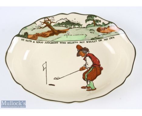 Royal Doulton Series ware Charles Crombie Ceramic Bowl oval shape with shaped rim, with motto 'He hath a good judgment who re