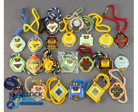 1968-2002 Horse Racing: Ascot Enamel Member Badges - Ladies, Guests, Members, Juniors, with lanyards, most made by W O Lewis 