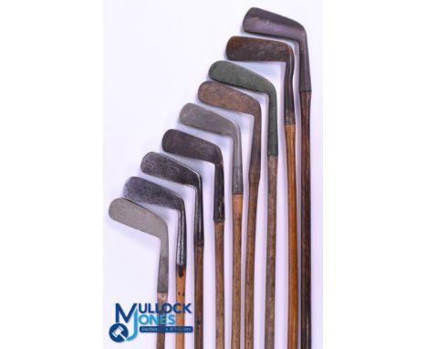 9x Assorted Putters and Putting Cleeks - to incl flanged sole, bent neck, wry neck and straight blade - one stamped with the 