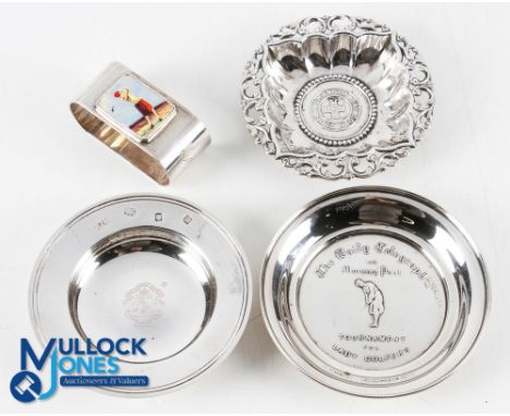 Group of Hallmarked Silver Golfing Related Items (4) - Swansea Bay Golf Club dish, Royal Liverpool Golf Club small Armada dis