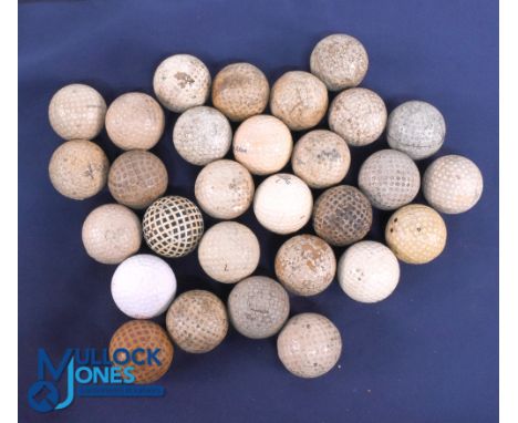 25x Lose assorted dimple pattern Golf balls - incl Dunlop, Bambi, Bogey, True Blue mint, plus 2x lattice pattern - condition 
