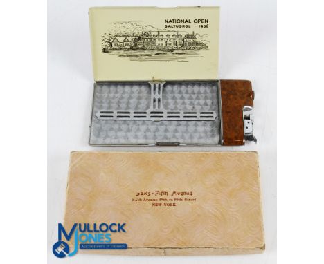 1936 US Open at Baltusrol Players Gift Cigarette Case and Lighter in One-Depiction of Clubhouse, this was a Players gift, its