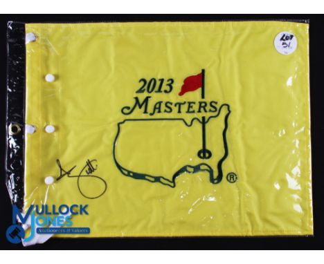 Adam Scott Masters Golf Champion Signed Pin Flag - official souvenir embroidered pin flag signed by Adam Scott the first time