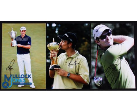 Justin Rose First Major Title 2013 US Open Golf Champion and Other Signed Photographs (3) to incl 2013 US Open played at Meri