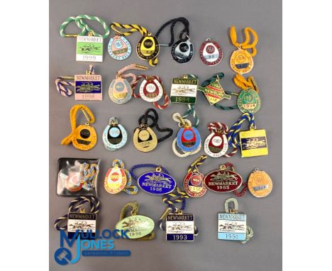 1961-1999 Horse Racing: Newmarket &amp; Newbury Enamel Member Badges - Newbury x18, Newmarket x10, Guests, and Members - most