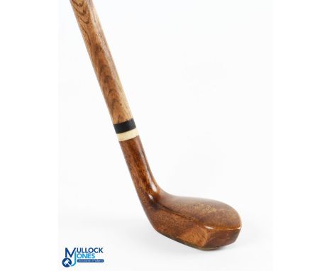 Late longnose styled Sunday Golf Walking Stick in stained persimmon with sole insert and back lead weight fitted an ash shaft