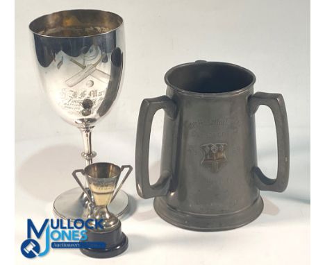 1889-1952 Three Cricket Trophies / Awards: to include an 1895 I F Marshall Rugby School first house average batting and bowli