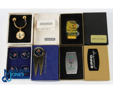1979 Ryder Cup Greenbrier Zippo Pocket Knife, boxed, Royal Harare Golf Club enamel divot repairer and ball markers in origina