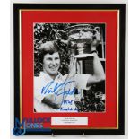 Nick Faldo 1975 English Amateur Champion Signed Photograph - black and white press photograph