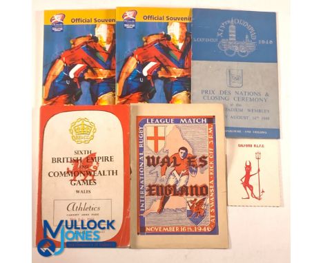 Assorted Sports Programmes and signed Dinner Cards, to include 1948 Olympic Closing Ceremony, 6th British Empire Commonwealth