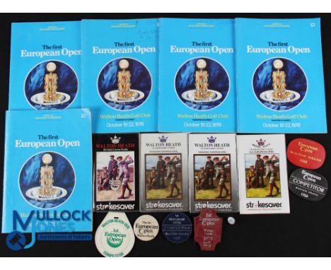 Collection of European Open Golf Championship Items from the First Tournament in 1978 onwards (16) - 5x 1978 The First Europe