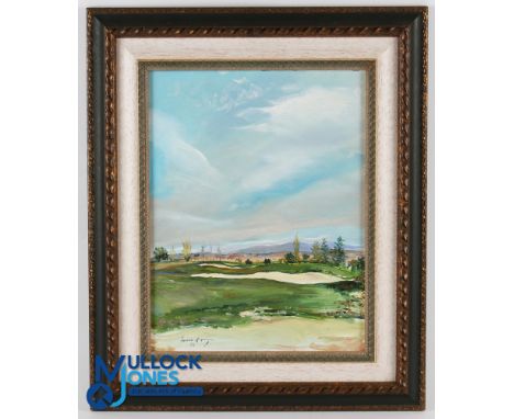 Valderrama Golf Course - original oil on canvas by Galiano Araya - dated 1998 - acquired from the Estate of Jamie Ortiz-Patin