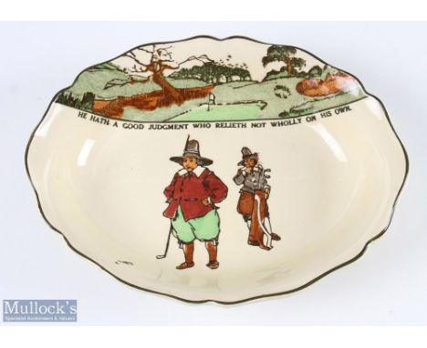 Royal Doulton Series ware Charles Crombie Ceramic Bowl oval shape with shaped rim, with motto 'He hath a good judgment who re