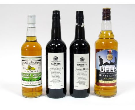 Whisky - George & J. G. Smith's Glenlivet Whisky 15 Years Old, 70cl, 40% Vol.; Bell's Blended Scotch Whisky "Help For Heroes"