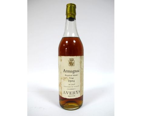 Armagnac - Avery's Armagnac Exceptional Vintage 1914, 70% proof.