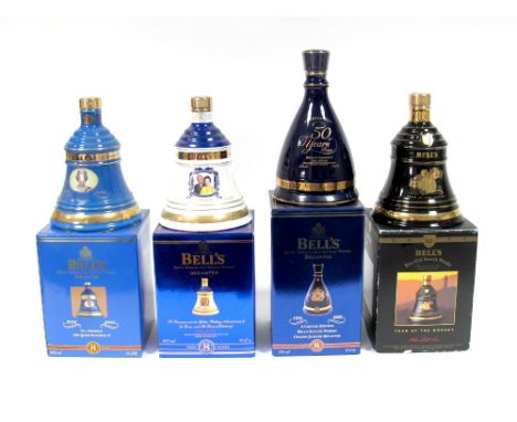 Whisky - Four Bell's Commemorative Scotch Whisky Decanters; Extra Special Limited Edition Golden Jubilee Decanter, aged 8 yea