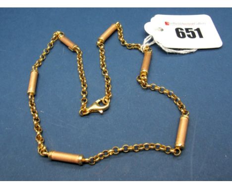 A 9ct Gold Fancy Link Chain, composed of belcher and cylindrical baton links. 