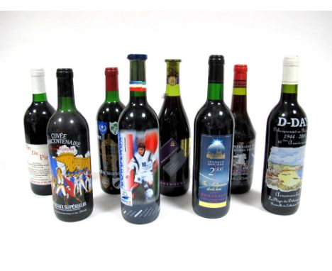 Wine - Commemorative Selection, including Vin De Pie Denby Dale, red wine, 75cl, 12.5% Vol.; 1991 Rugby World Cup, Bordeaux, 