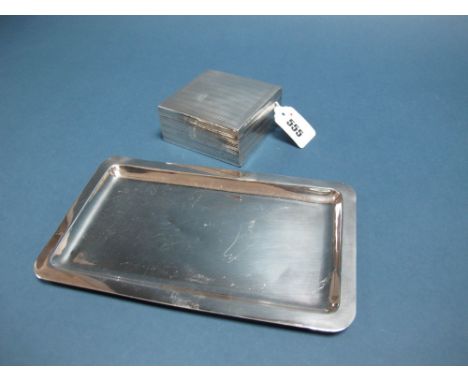 A Hallmarked Silver Cigarette Box, Charles Asprey & George Asprey, London 1905, of square form, allover engine turned, 9cm wi