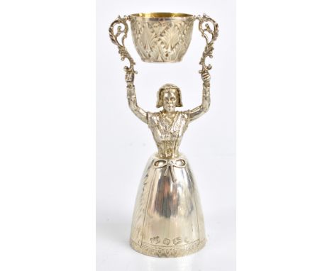 BARROWCLIFT SILVERCRAFT; an Elizabeth II hallmarked silver wager cup, with cast detail and gilded interior, Sheffield 1979, h