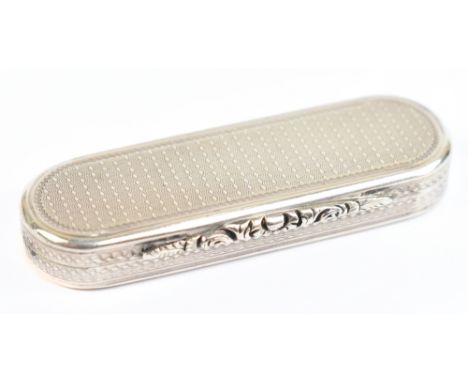CBWS; a George IV hallmarked silver vinaigrette of oval form, with engine turned detail to the top and base and cast floral a