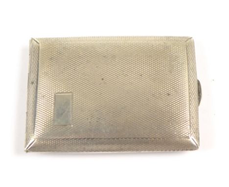 D BROS; a George V hallmarked silver cigarette case of small proportions, with engine turned decoration and vacant rectangula