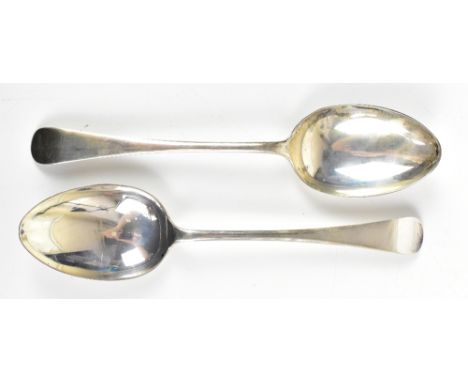 PARKER BROTHERS; a pair of George V hallmarked silver tablespoons of plain form, Chester 1923/24, approx 4.7ozt/148g (2).Addi